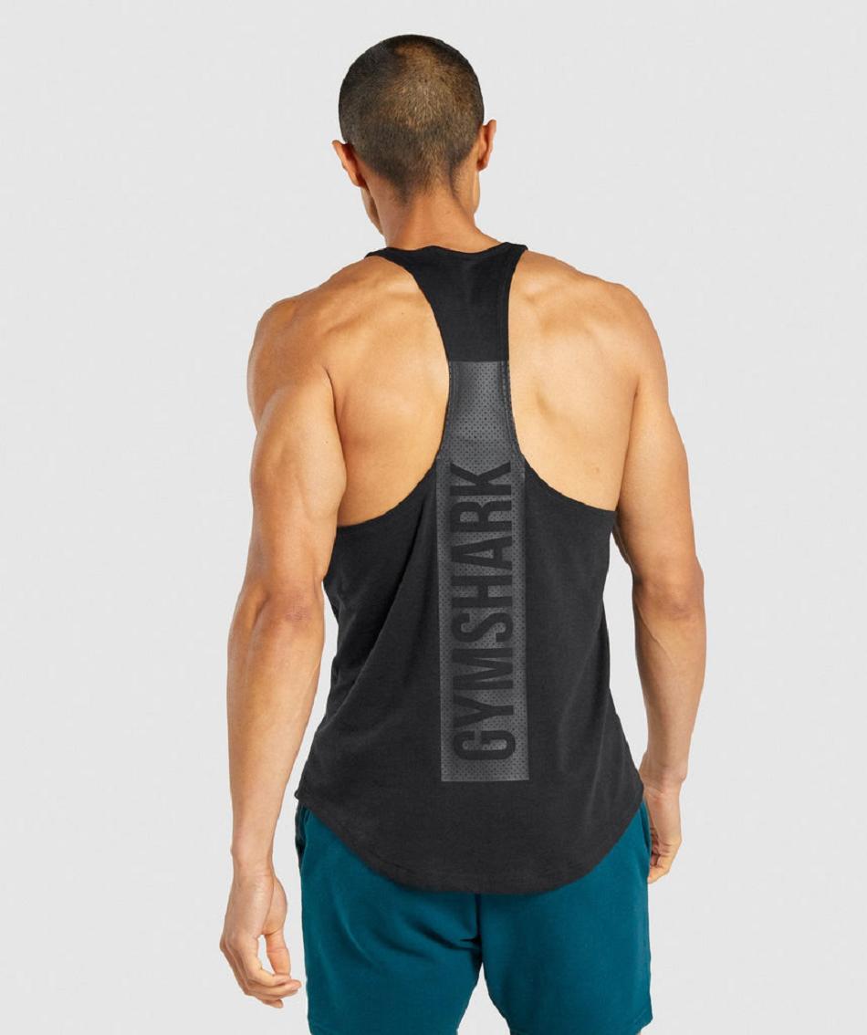 Stringers Męskie Gymshark Bold Czarne | PL 3738GSO